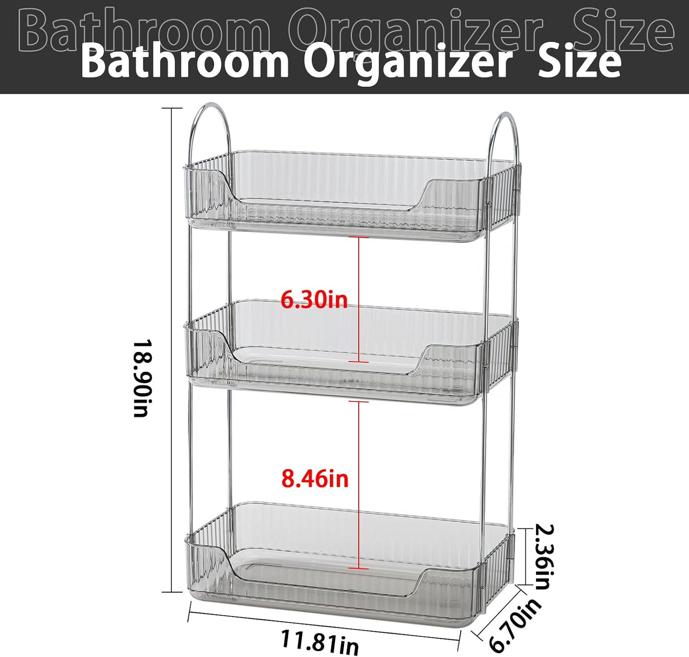 Shuang Qing - Organizador de 3 niveles gris para encimera - Organiz...