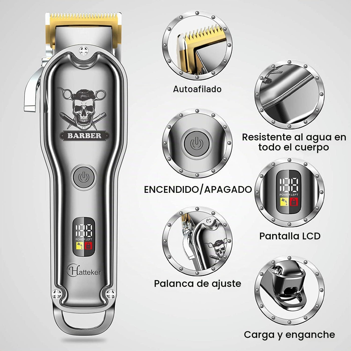 Hatteker Kit de corte de pelo profesional para hombres, cortadora d...