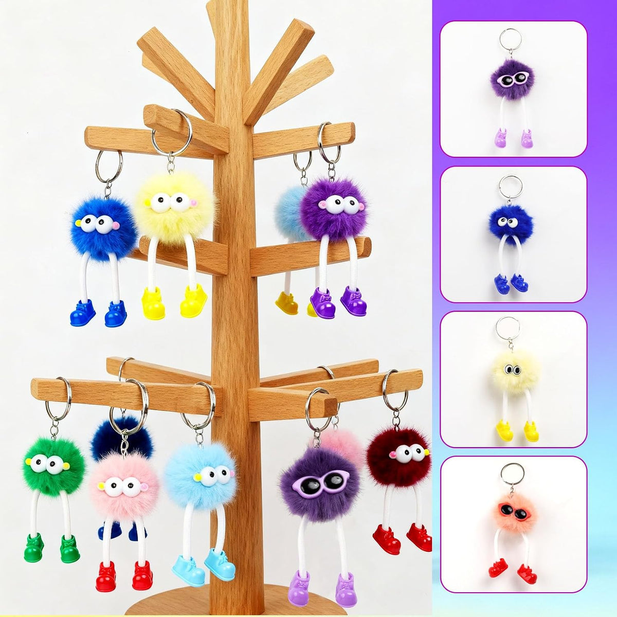 OMyFav 30 llaveros para niños, coloridos juguetes de peluche para f...