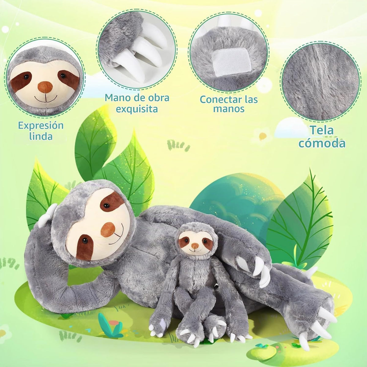 Libima 2 piezas de peluche de perezoso gigante de regalo para niños...