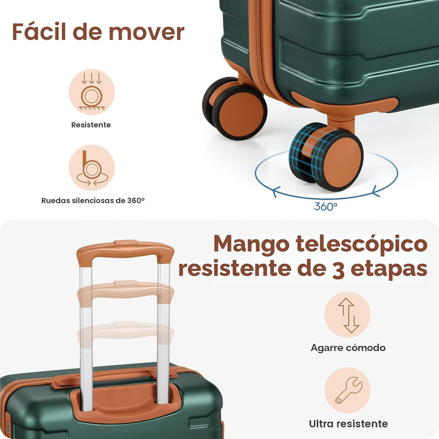 Juego de equipaje de mano de 3 piezas, maleta con bloqueo TSA de 20...