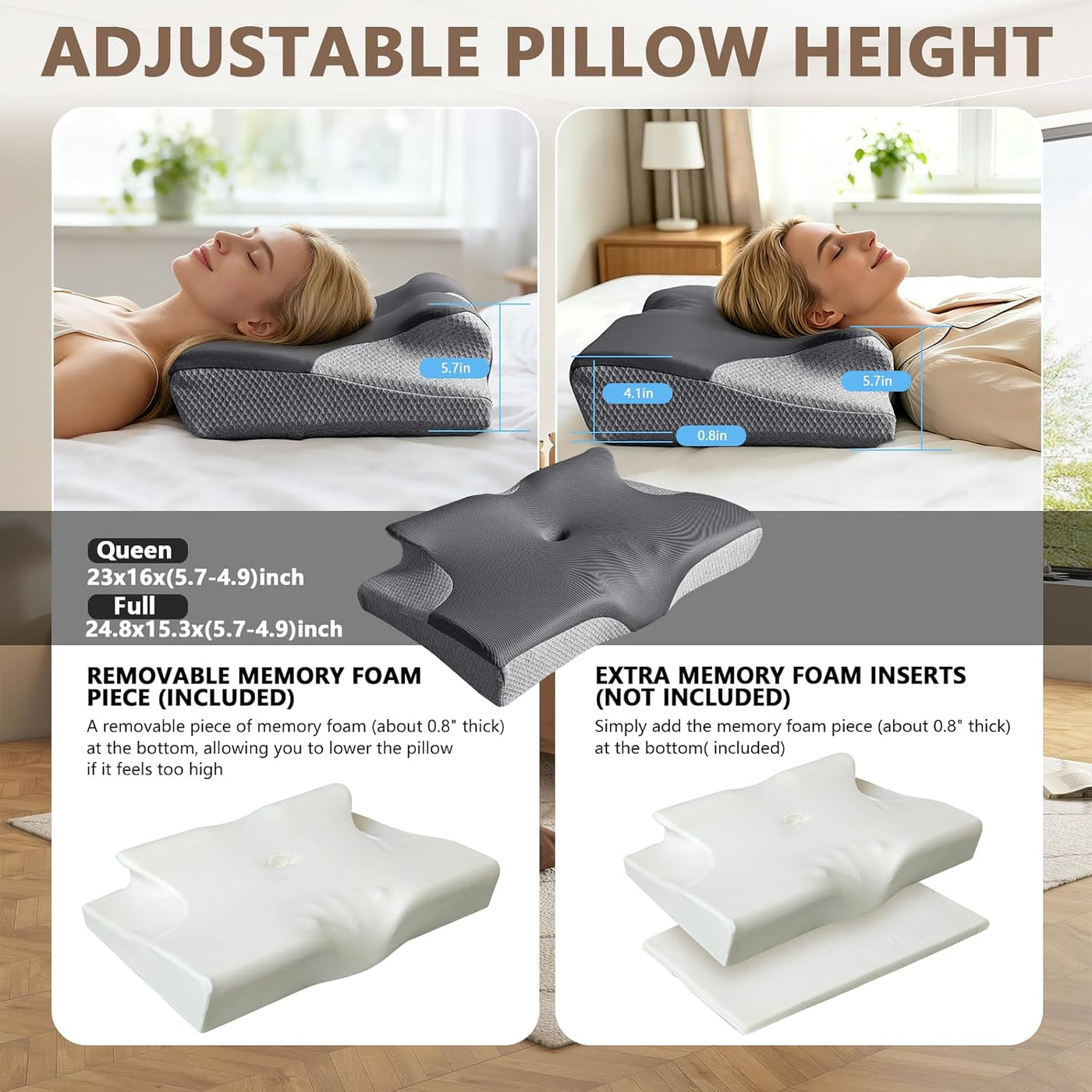 Rinkai-S Almohada cervical para el cuello para aliviar el dolor, al...