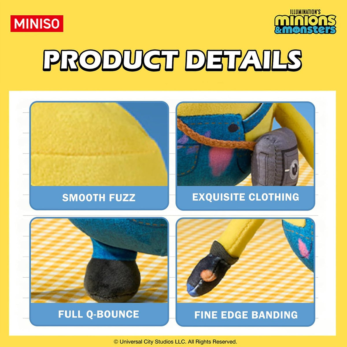 MINISO Peluche de James Minion de 11 pulgadas, peluche de Minions |...