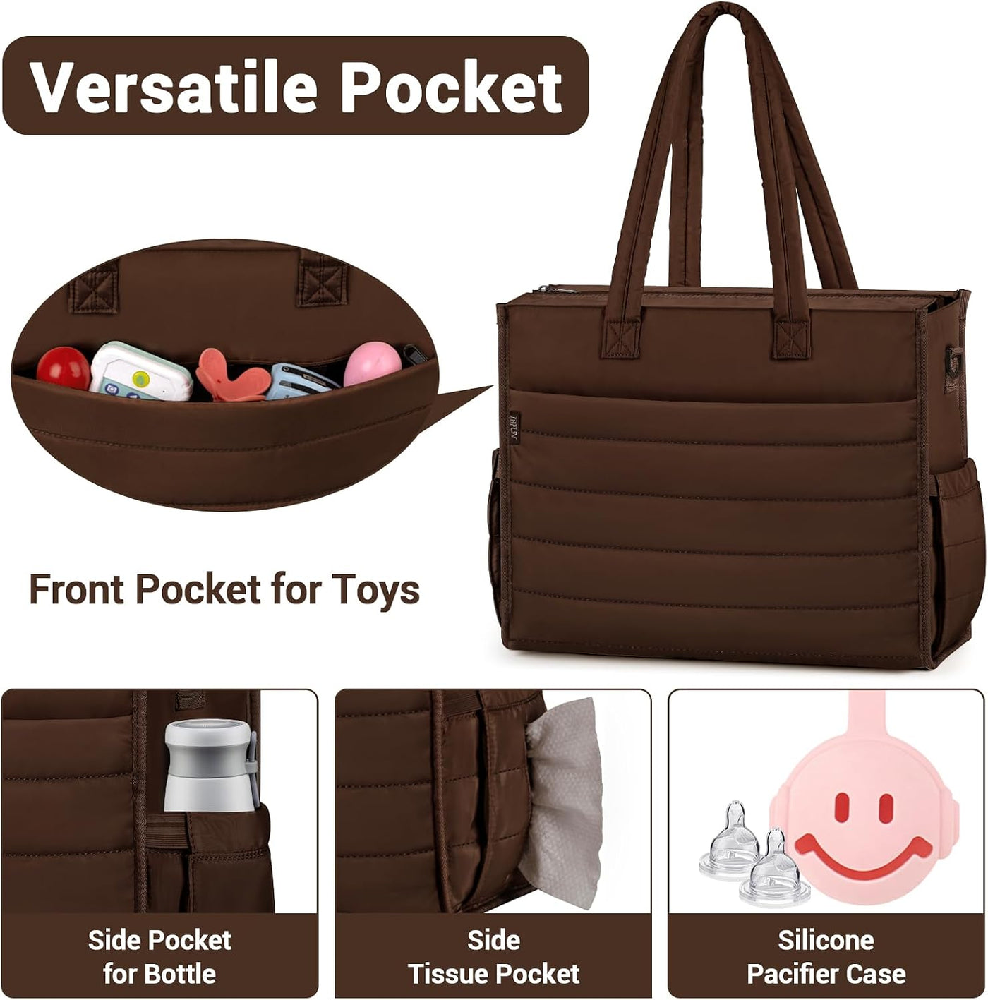IBFUN Bolso de Pañales para Bebé - Bolso Grande para Bebé 4Pcs con...