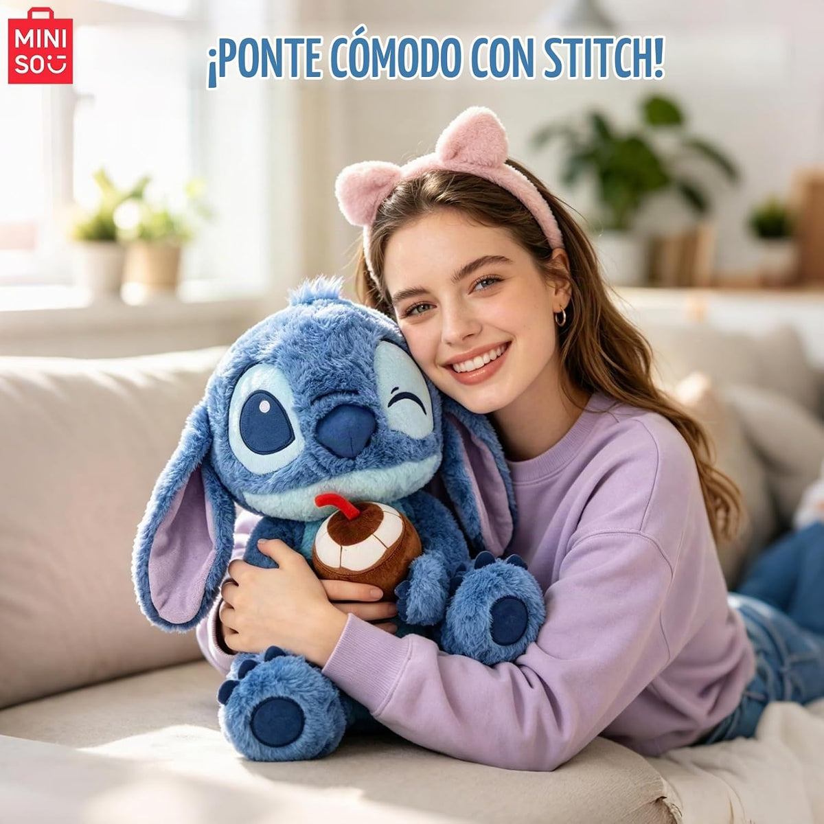 MINISO Disney - Peluche de Lilo & Stitch de 14 pulgadas, peluch...
