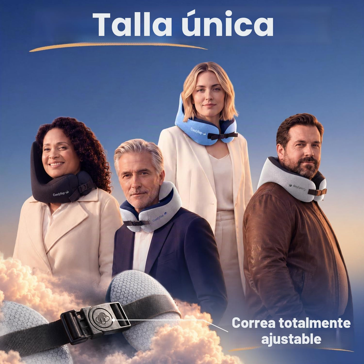 ComfyNap® Almohada de cuello de viaje versátil para avión [patentad...