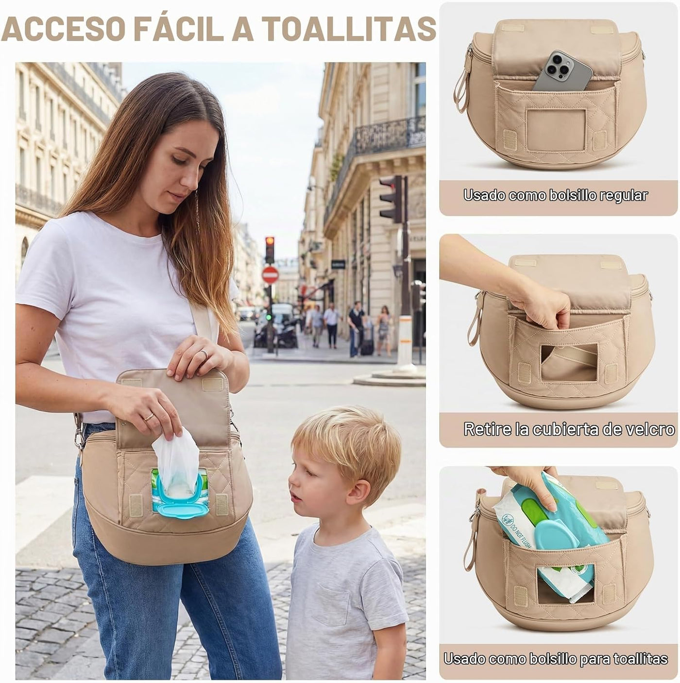 G4Free Pequeña bolsa de pañales con cambiador portátil, de nailon,...