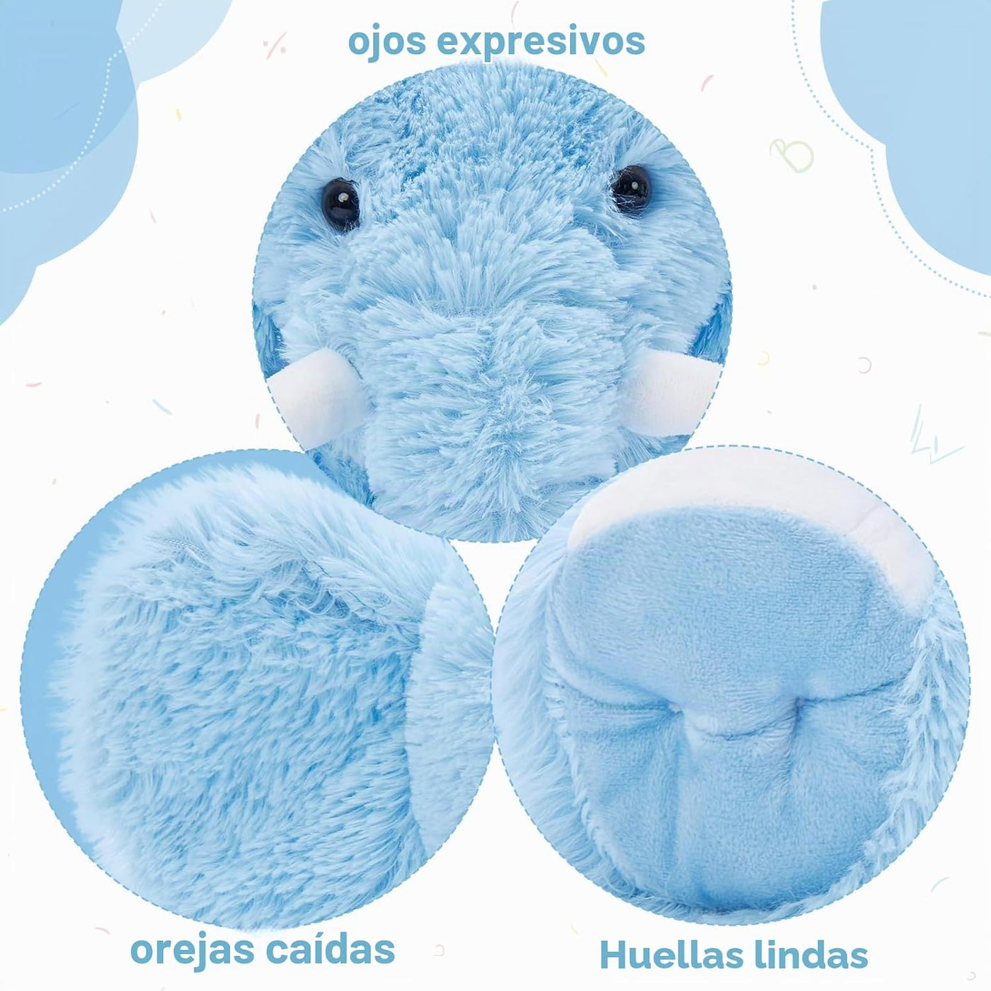 MorisMos Animal de Peluche Elefante Grande, Compañero de Peluche Su...