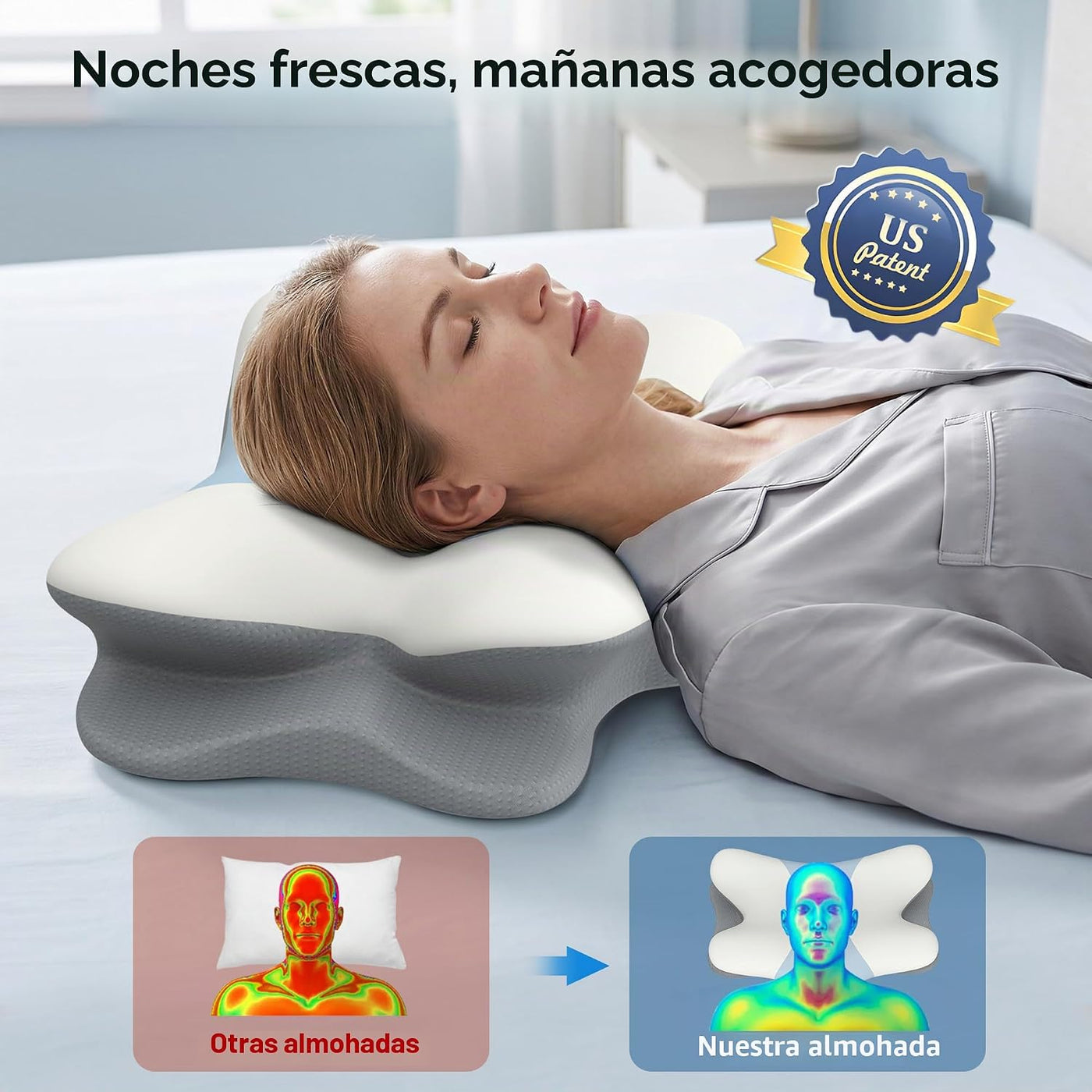Almohada cervical para el cuello \u2013 Almohadas de espuma viscoel...