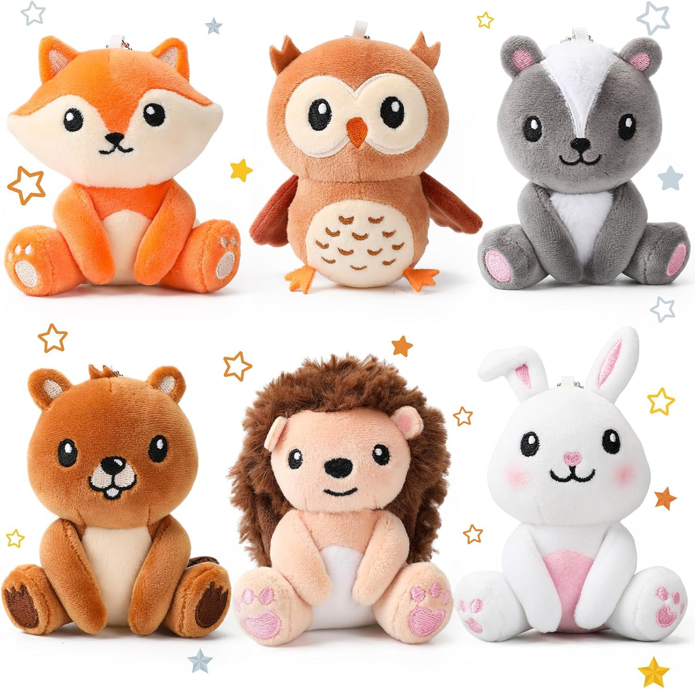 Aoriher 6 piezas de mini animales del bosque, regalo de 4 pulgadas,...