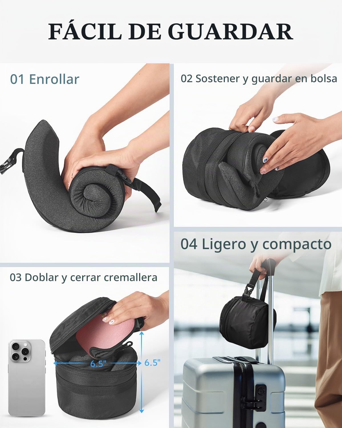YFONG Almohada de viaje para avión de vuelo largo, combo de correa...