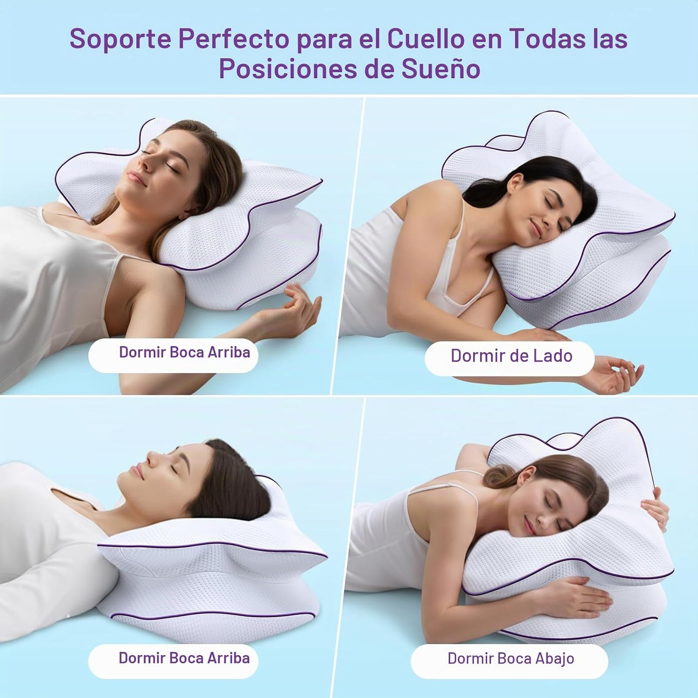 AZBESTPRO Almohada cervical de espuma viscoelástica para soporte de...