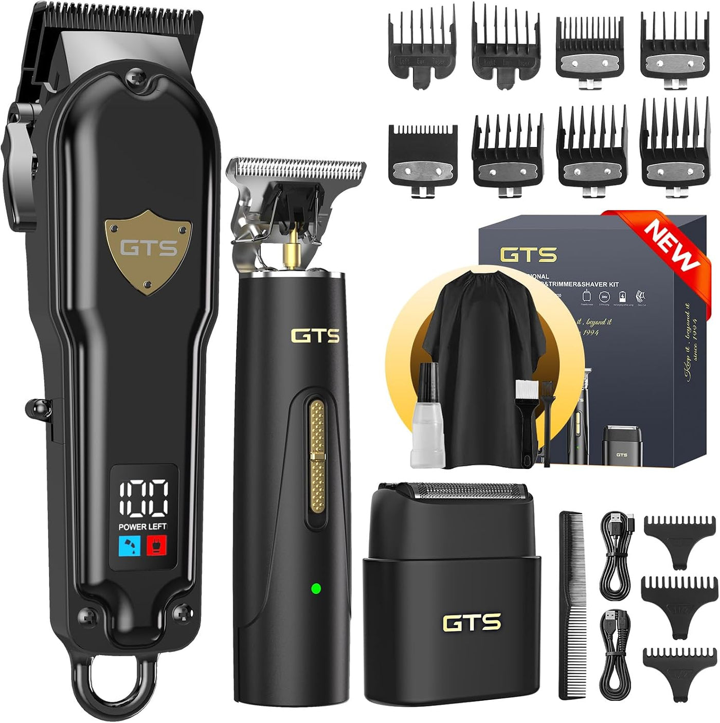 GTS PRO Cortadora de pelo para hombre, kit profesional de corte de...