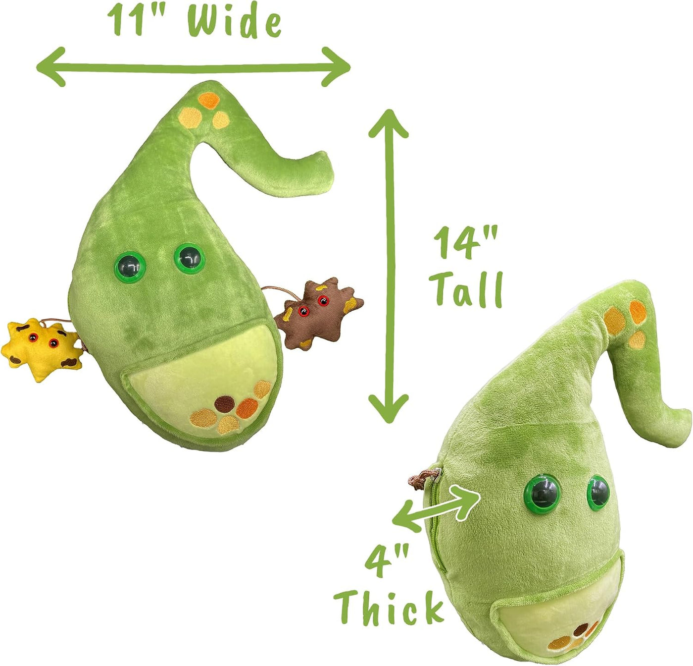 GIANT MICROBES Peluche de vesícula biliar de lujo de 14 pulgadas, i...
