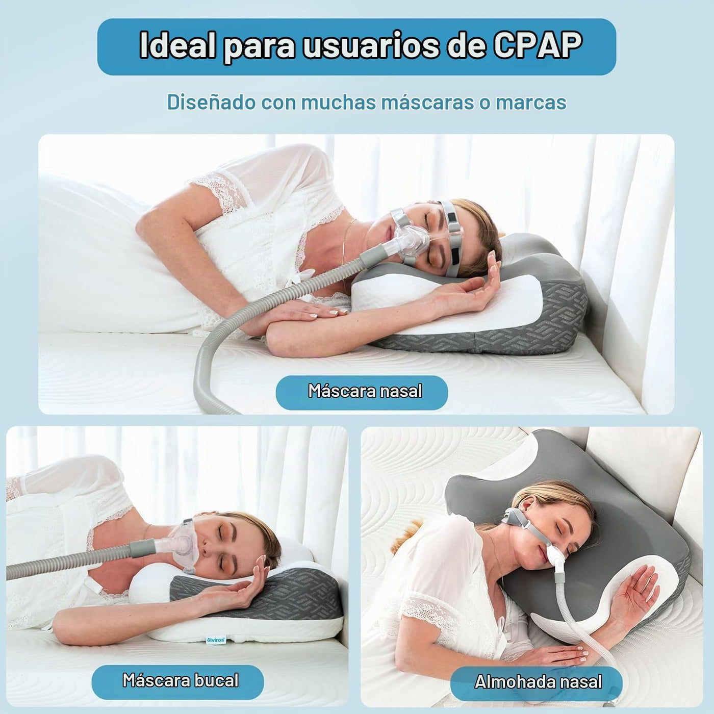 Elviros Almohada cervical para aliviar el dolor para dormir, paquet...