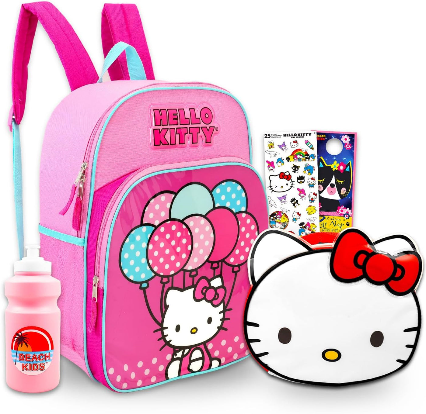 Hello Kitty Mochila con bolsa de almuerzo, paquete con mochila rosa...