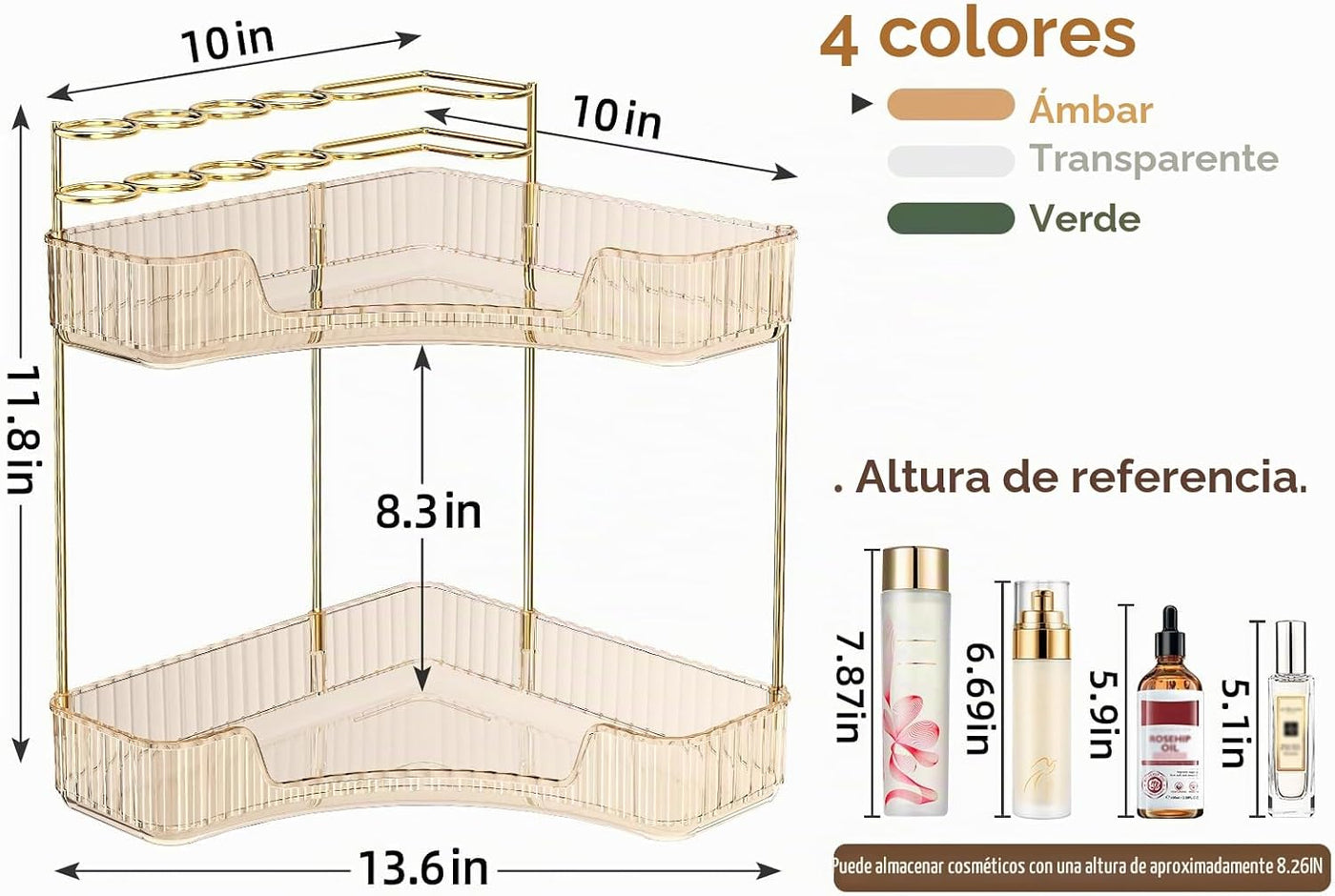 BEFSOP Organizador de esquina para mostrador de baño, organizador d...