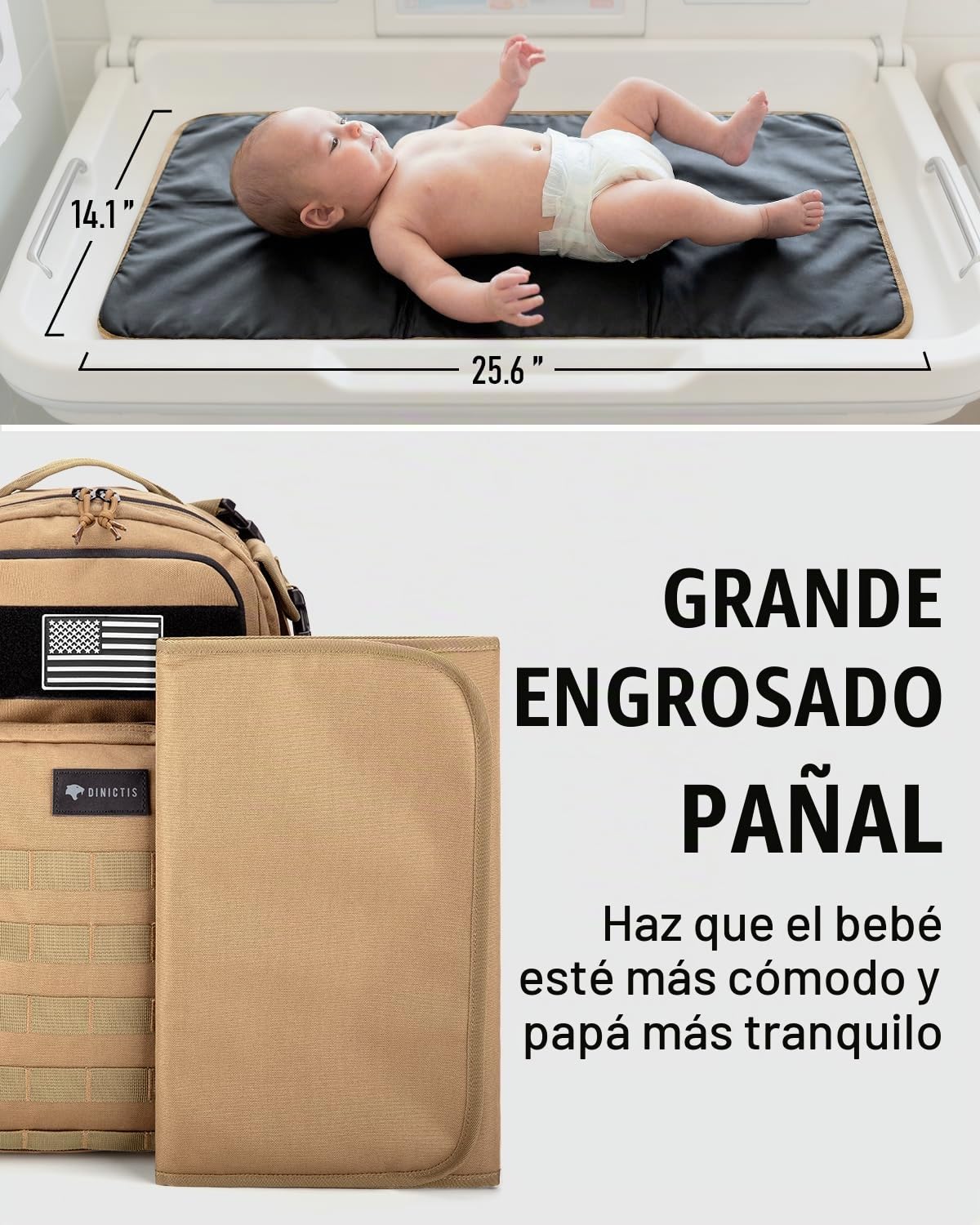 Dinictis Bolsa de pañales para papá, mochila para pañales para homb...
