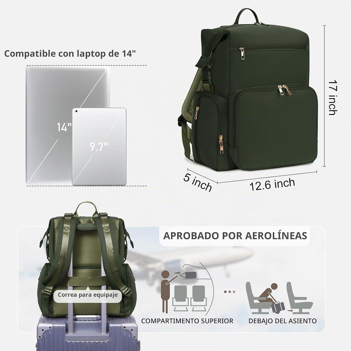 CEI-CEI Bolsa de pañales de neopreno, mochila grande para recién na...