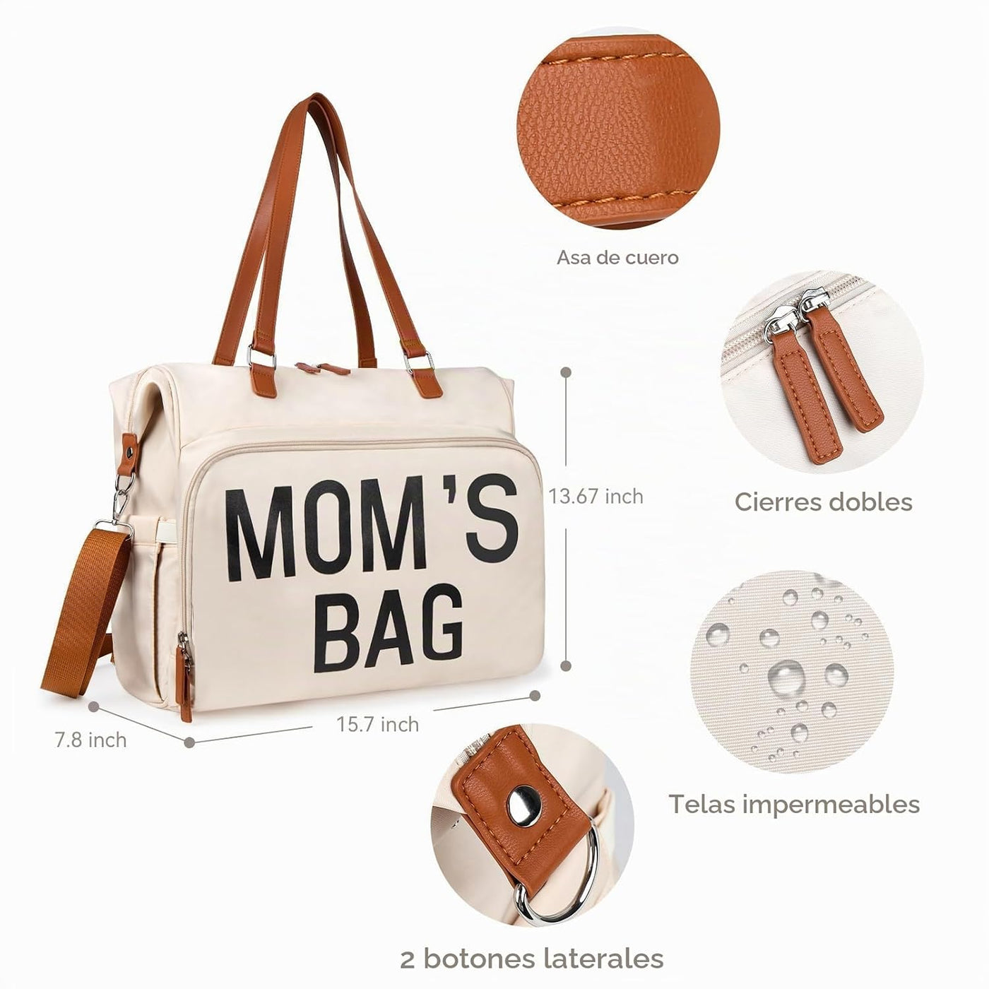 Pripher Bolsa de pañales para mamá, mochila de gran capacidad, bols...