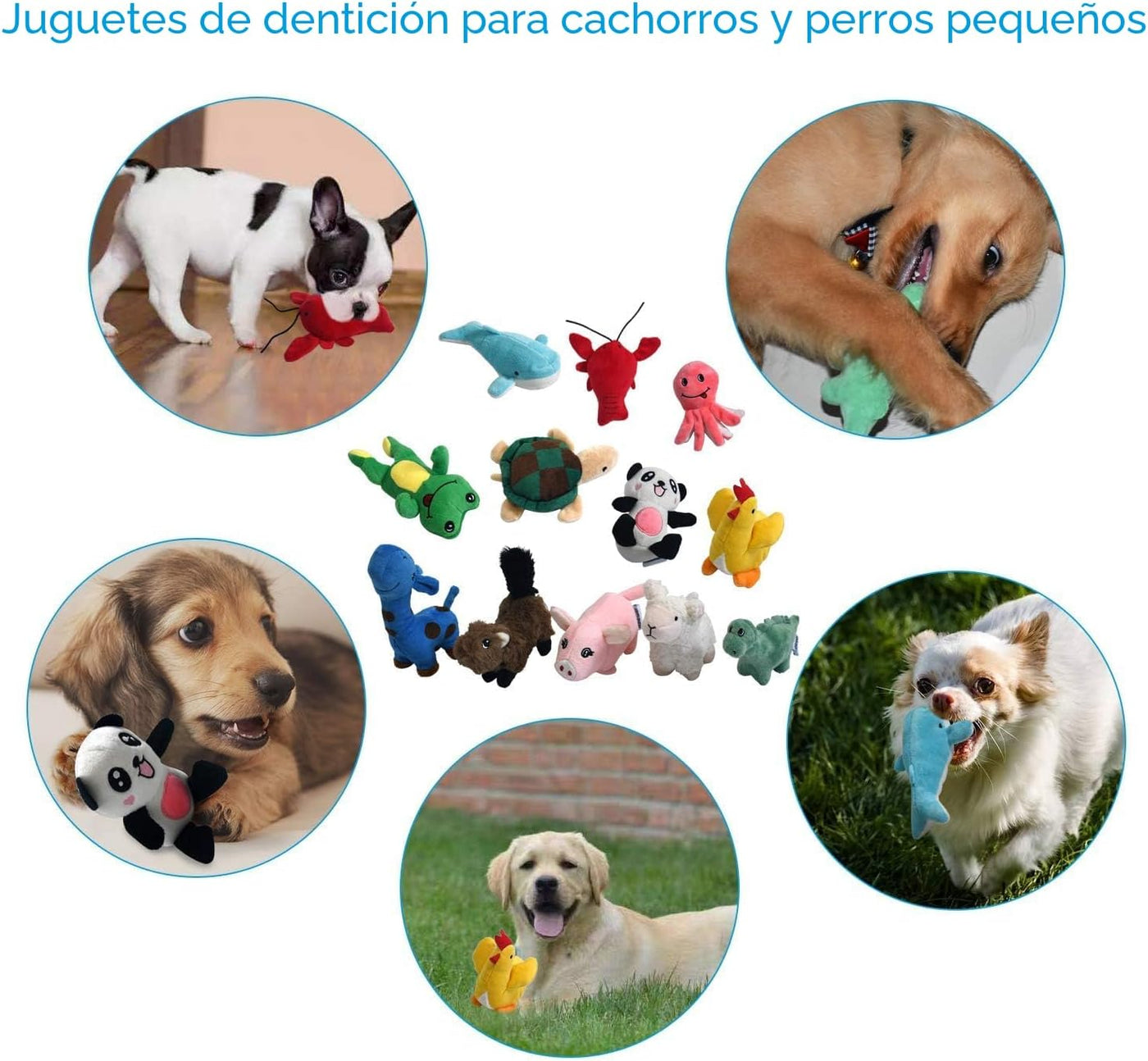LEGEND SANDY Paquete de juguetes de peluche chirriantes para cachor...