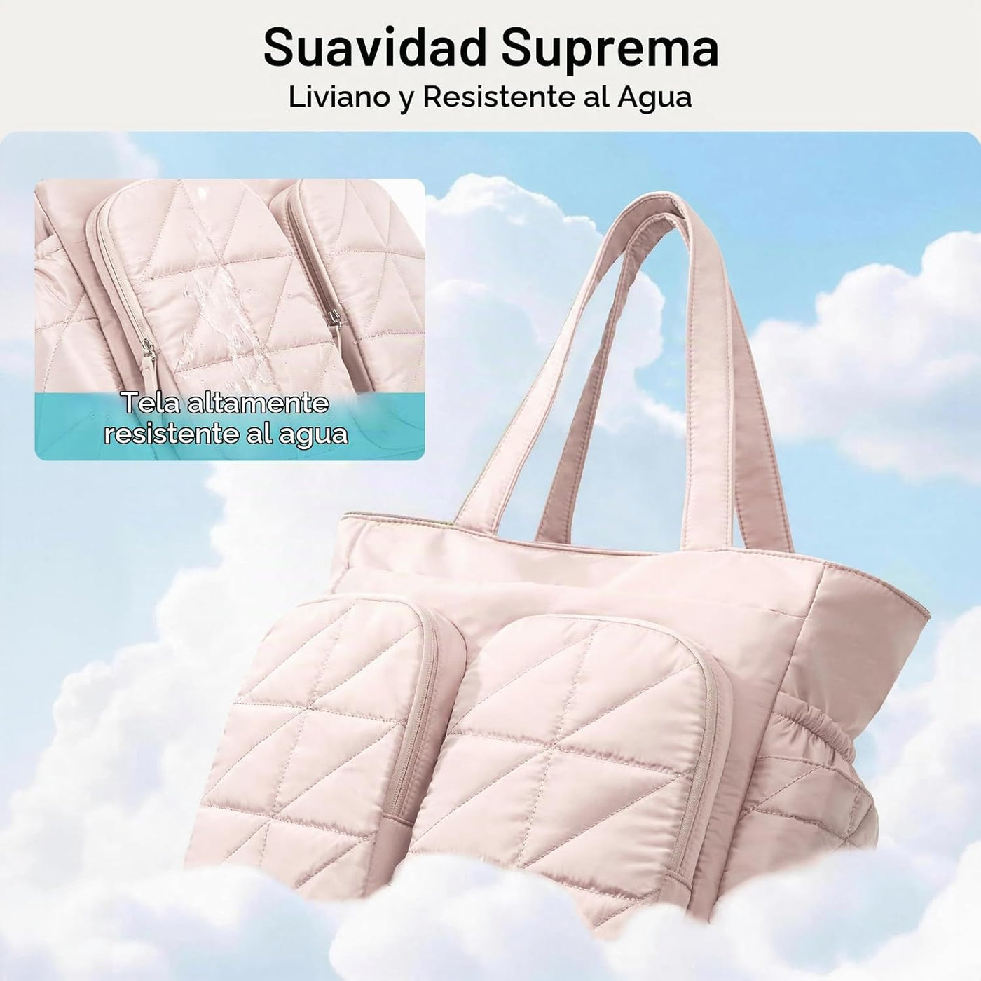 TOPEAST Bolsa de pañales, bolsa acolchada para bebé con bolsillos a...
