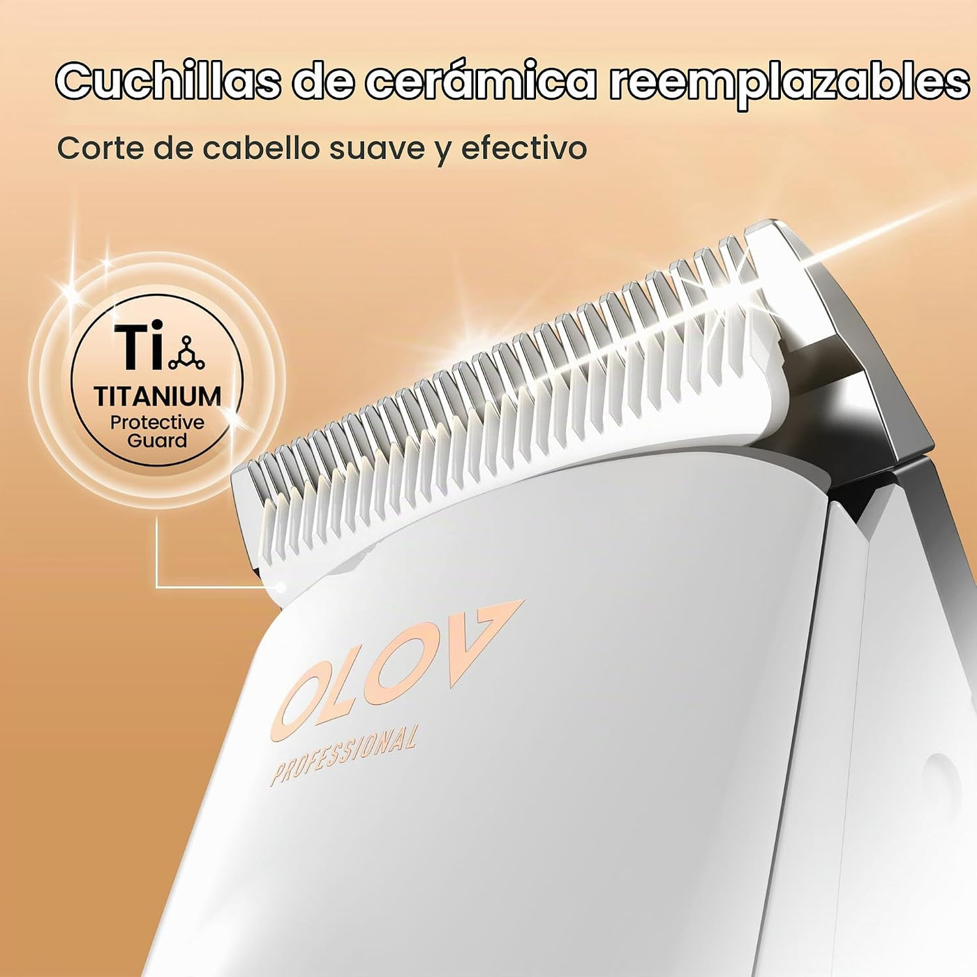 OLOV PROFESSIONAL Cortapelos para hombres, kit de cortapelos inalám...