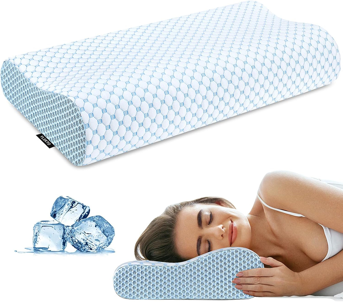 Almohada cervical para aliviar el dolor de cuello, almohadas de esp...