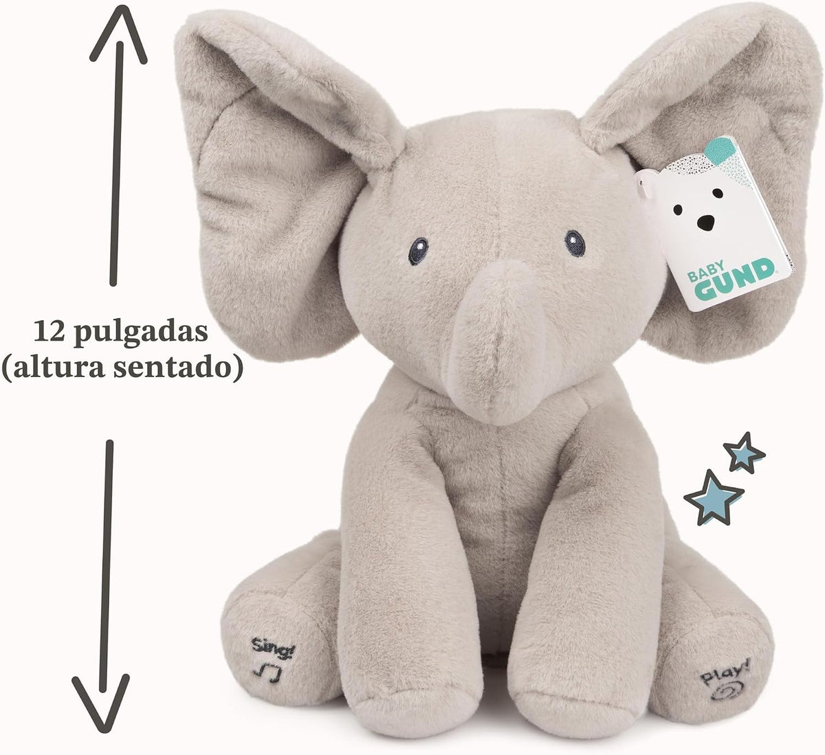 GUND - Peluche animado de Flappy el elefante para bebés, juguete de...
