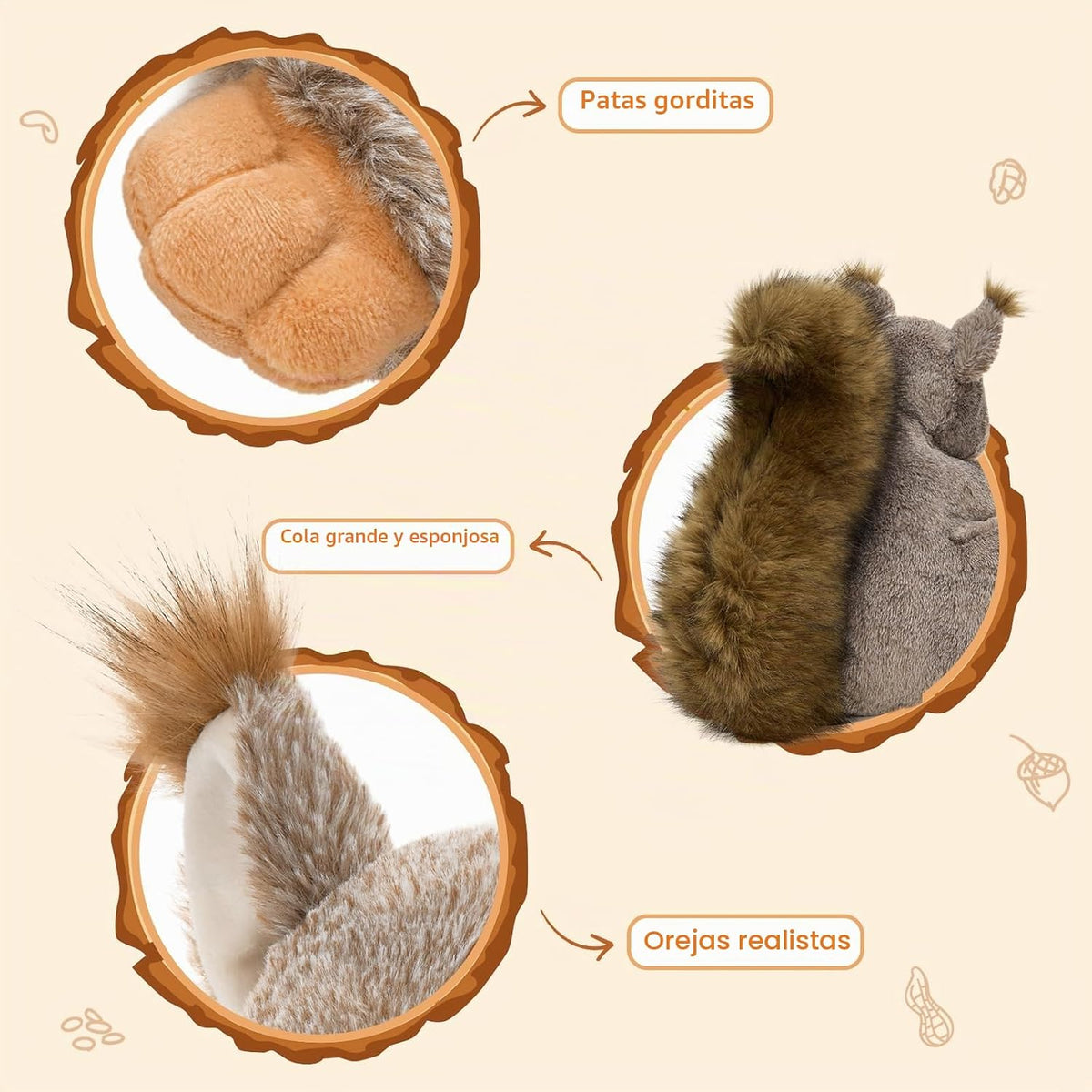 MaoGoLan Ardilla gigante de peluche, 17.7 pulgadas, realista, ardil...