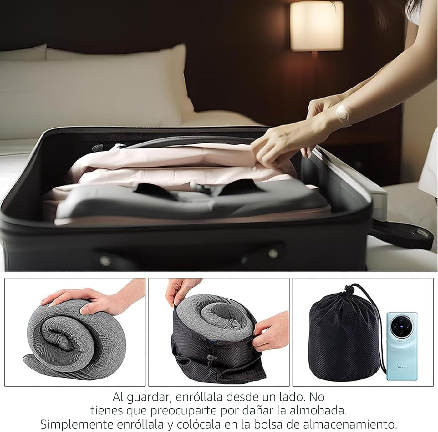 WEERSHUN Almohada de viaje para aviones, almohada de cuello de espu...