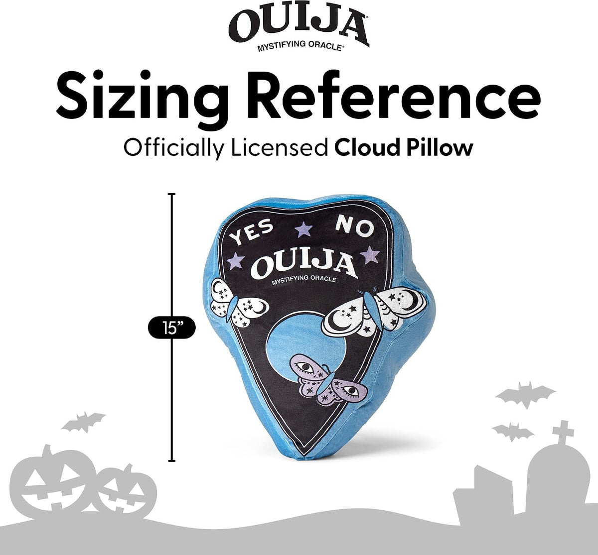 Hasbro Ouija Moth Planchette Halloween Almohada de viaje de nube de...