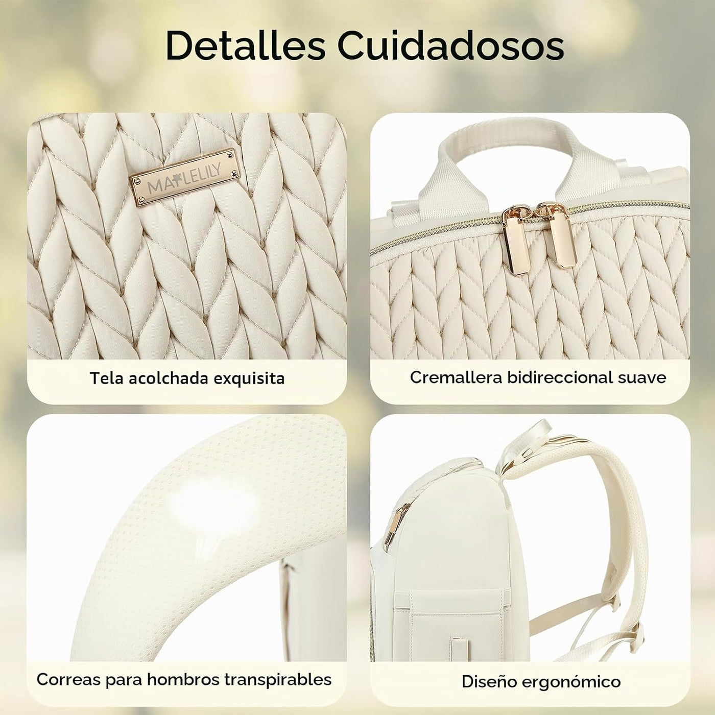 MAPLELILY Mochila Bolsa de Pañales - Ligera y Elegante, Bolsa de Ar...