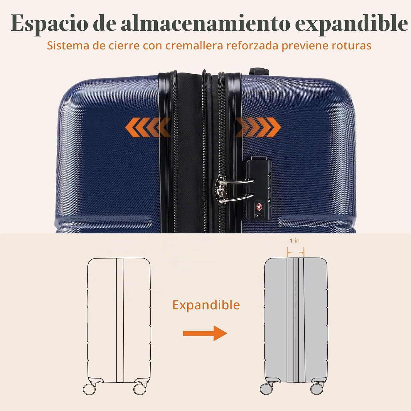 Sweetcrispy Maleta de mano, equipaje con ruedas giratorias, carcasa...