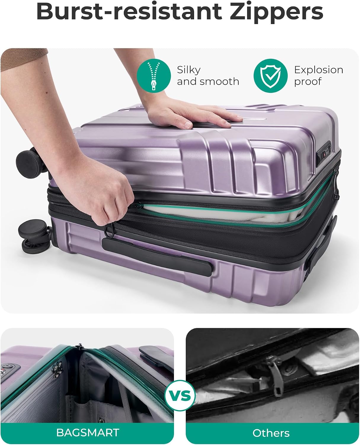 BAGSMART Equipaje de mano expandible 22x14x9 pulgadas aprobado por...