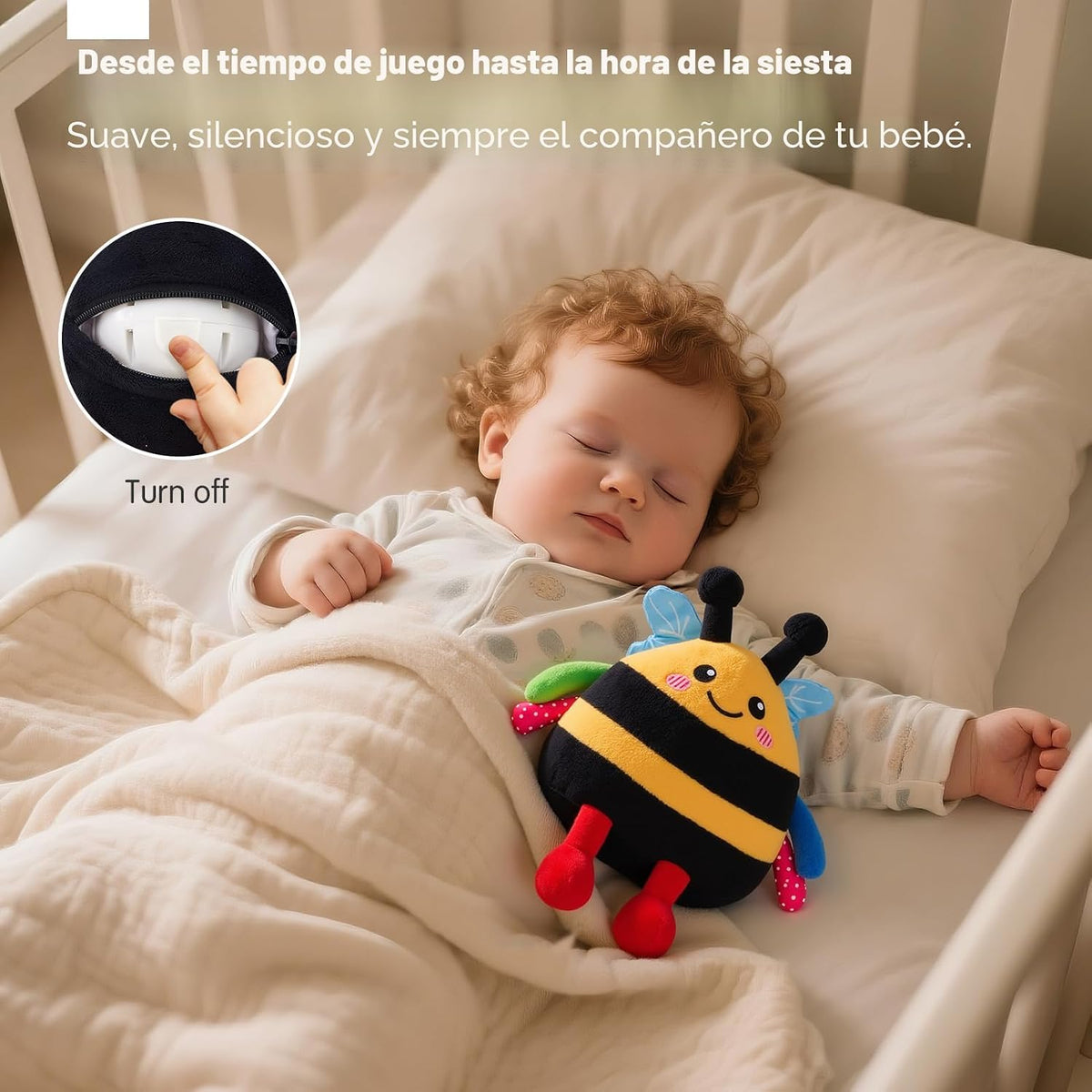hahaland Juguete musical que rebota la abeja de la felpa que rebota...