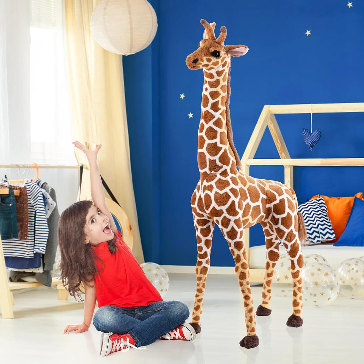 BRINJOY Juego de Jirafa de Peluche Gigante, Juguete de Peluche de J...