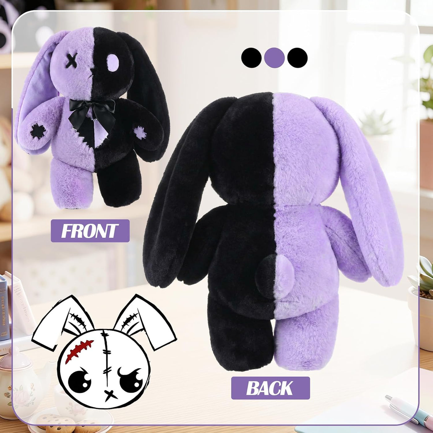 Sotiff - Conejito gótico de peluche (12 pulgadas) | Animal de conej...