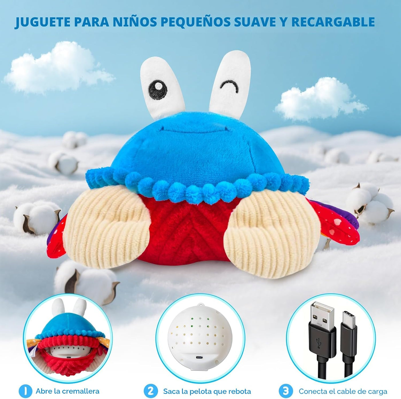 Juguetes para bebés de 12 a 18 meses, juguete de peluche musical de...