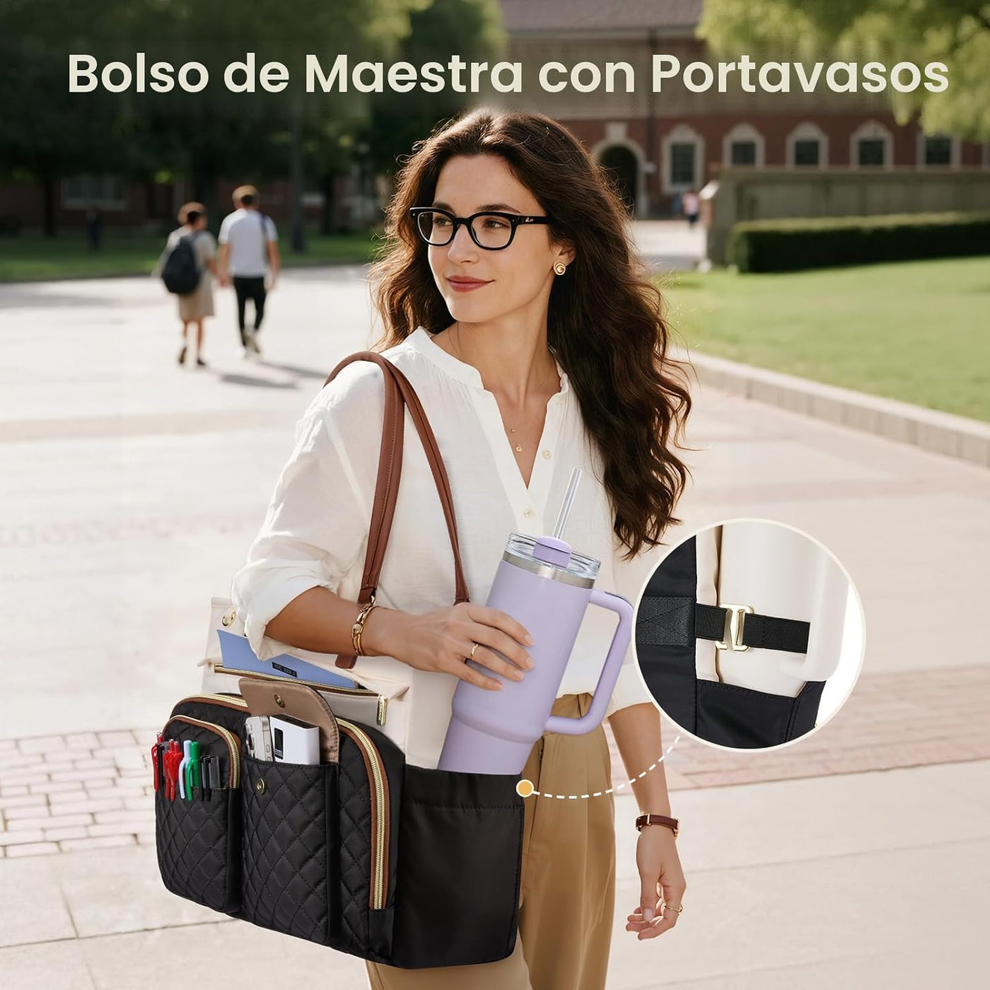 LOVEVOOK Bolsa de mano para profesora para mujer, bolsa para comput...