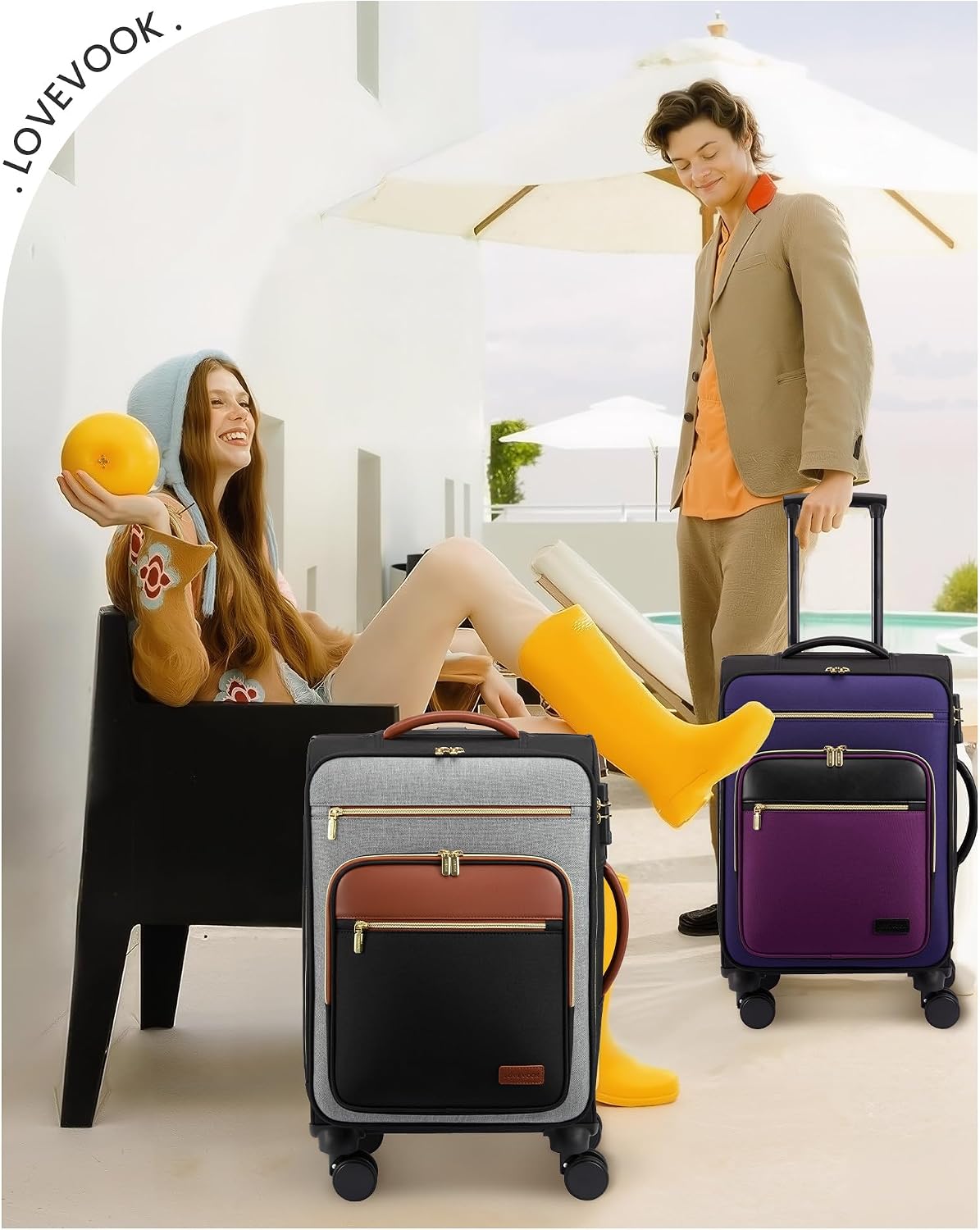 LOVEVOOK Maleta de mano de 22 x 14 x 9 aprobada por aerolínea, equi...