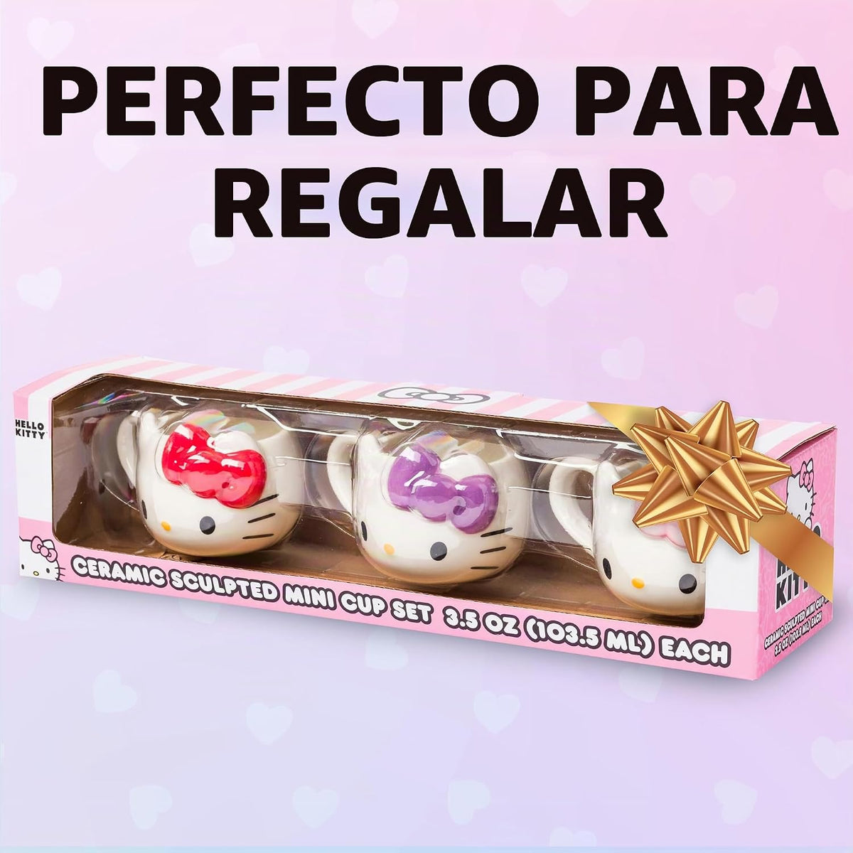 Silver Buffalo Sanrio Hello Kitty Conjunto de 3 tazas de cerámica e...