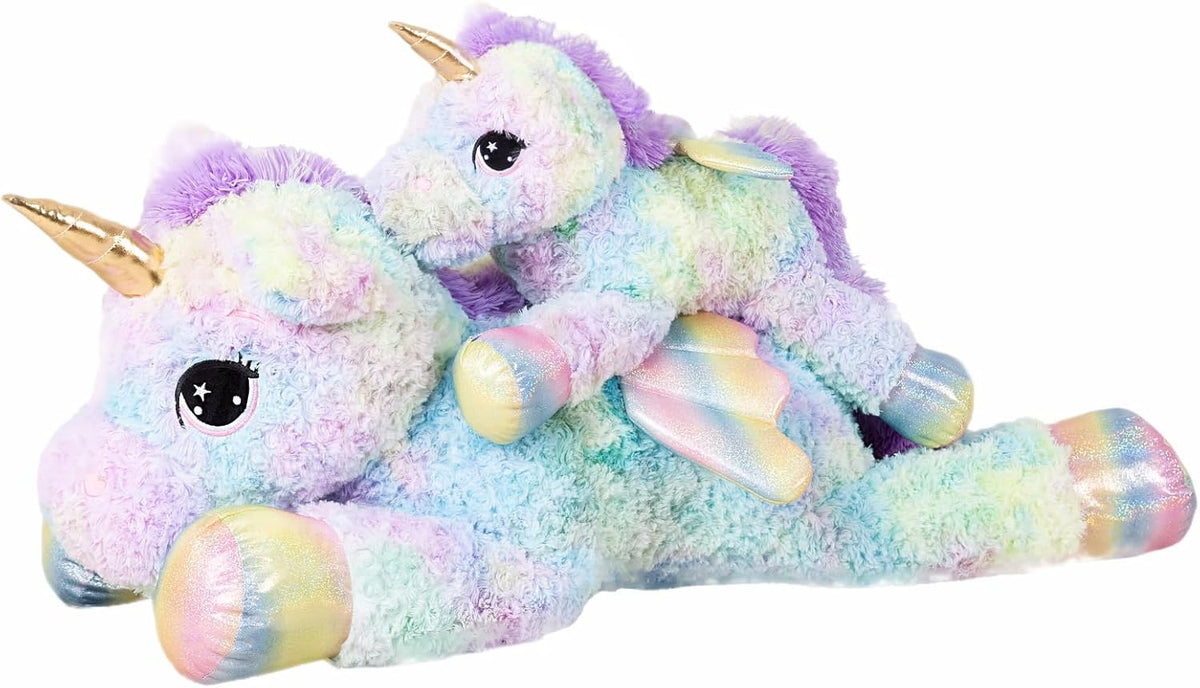 FFxiong almohada de peluche de unicornio arcoíris gigante de 44 pul...