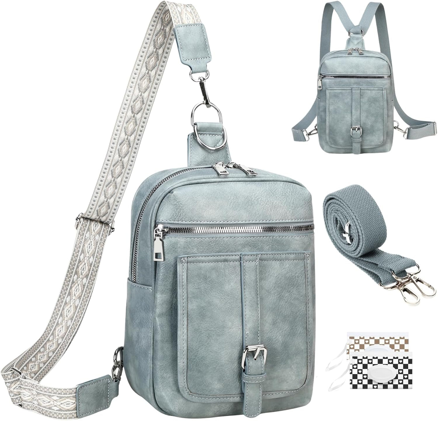 MYHOZEE Mini bolso de pañales cruzado pequeño bolso de pañales con...