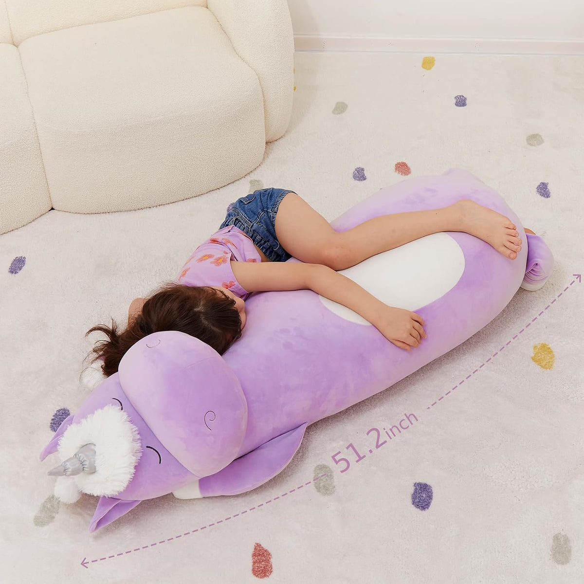 MorisMos Almohada Corporal Gigante de Peluche de Unicornio de 4 Pie...
