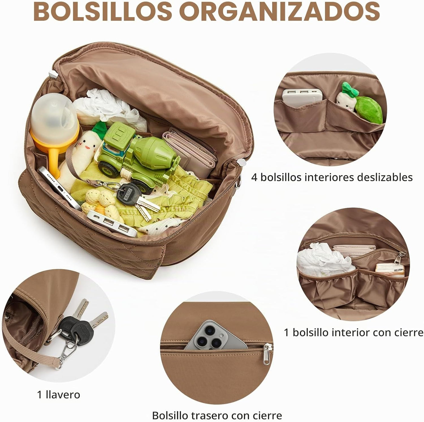 G4Free Pequeña bolsa de pañales con cambiador portátil, de nailon,...