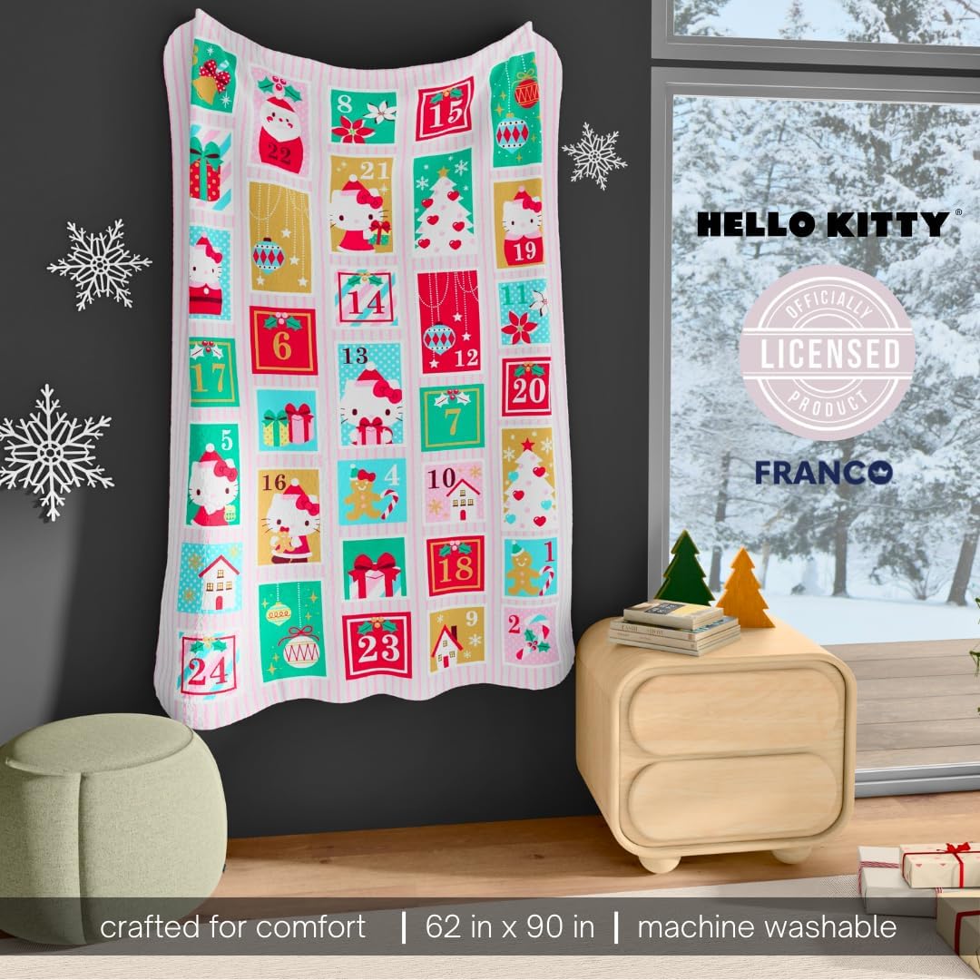 Franco Collectibles Sanrio Hello Kitty Manta de Calendario de Advie...