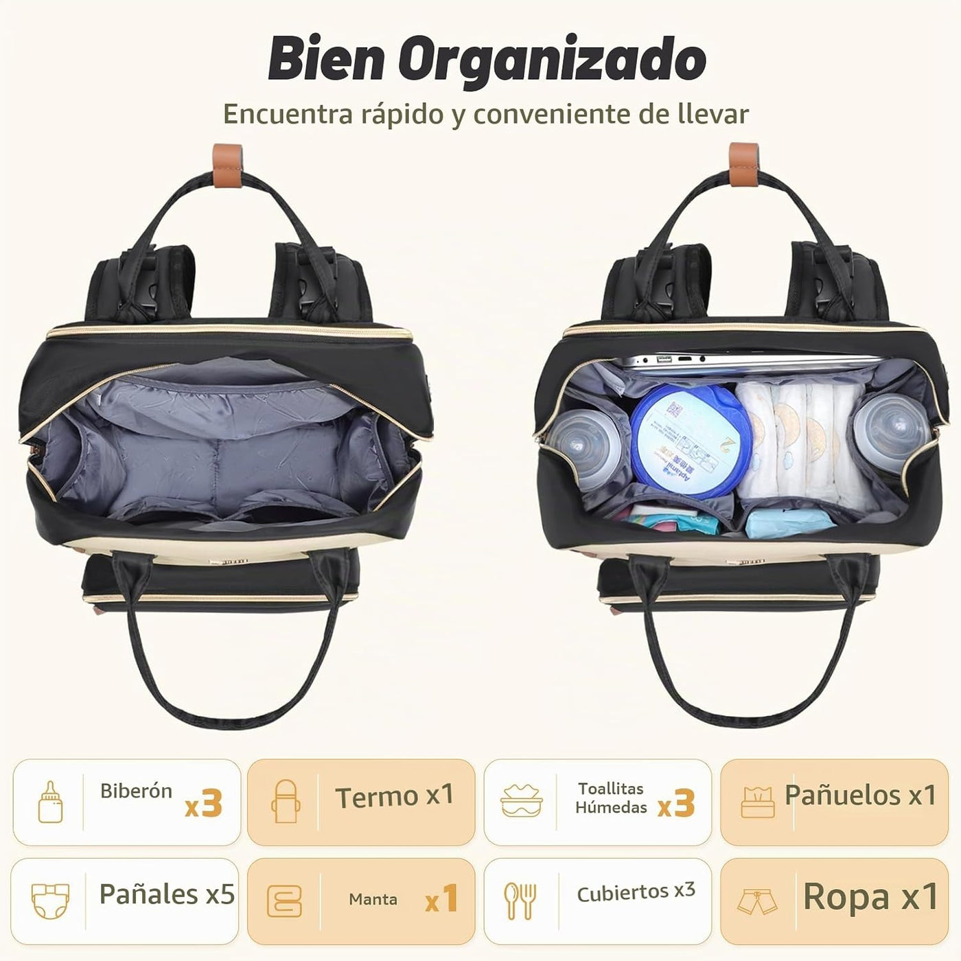 Tonyeee Mochila para pañales, bolsa de pañales extra grande para 2...