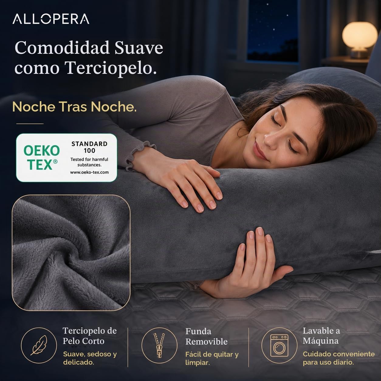 ALLOPERA Almohada de embarazo en forma de U - Almohada de maternida...