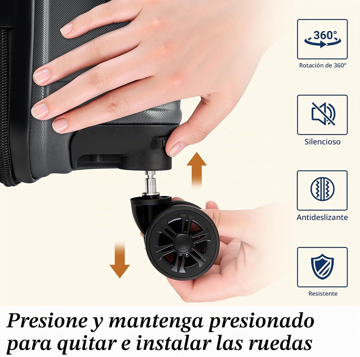 Eeeza Juego de equipaje de 5 piezas, maletas con ruedas, maleta ríg...